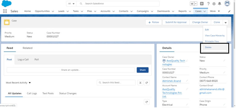 Salesforce Service Cloud Case Management