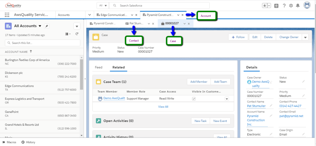 The setup process for Salesforce Lightning Service Console