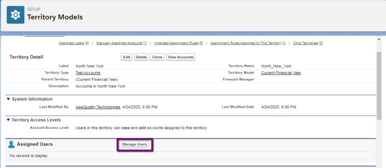 territory assignment rule salesforce